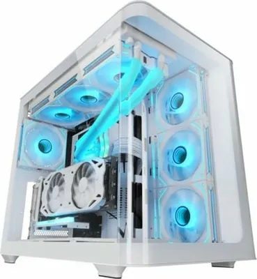 Produktbild von Mars Gaming MCFUSION, Midi Tower, PC, Weiß, ATX, micro ATX, Mini-ITX, 16 cm, 44,5 cm