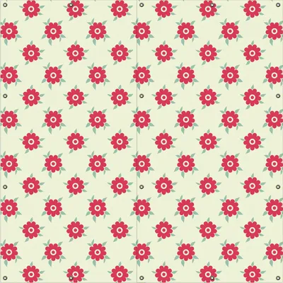 Produktbild von Wallario Outdoor-Poster für Garten oder Balkon, Motiv Muster mit Blüten und Blättern, in ca. 180 x 180 cm