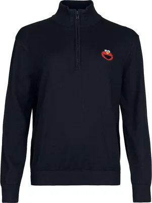 Produktbild von Sesame Street Strickpullover Damen Elmo - Troyer schwarz L