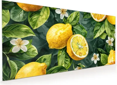 Produktbild von Küchenrückwand Spritzschutz Glas mit Motiv Zitronenmuster 40 x 40 cm