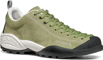 Mojito Lifestyleschuh von Scarpa in Olivgrün mit grauen und schwarzen Akzenten.