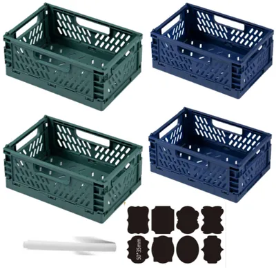 Faltbare Aufbewahrungsboxen, 4 Stück, Kunststoff, 30x20x12 & 42x28x16 cm