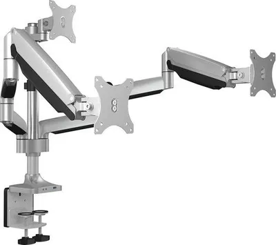Produktbild von Famanu Monitorhalter für 3 Monitore bis 32 Zoll - Verstellbar, Drehbar, Neigbar mit Kabelmanagement