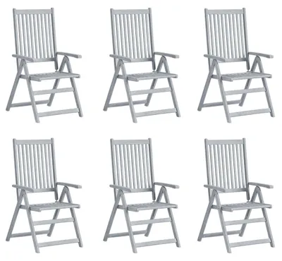 Produktbild von vidaXL Hochlehner Verstellbar 6 Stk. mit Auflagen Massivholz Akazie