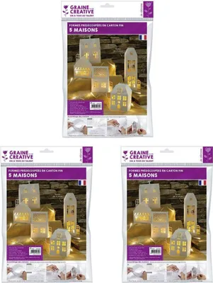 Zdjęcie produktu dla 15 białych domków do samodzielnego złożenia 19 x 5,5 x 4,5 cm