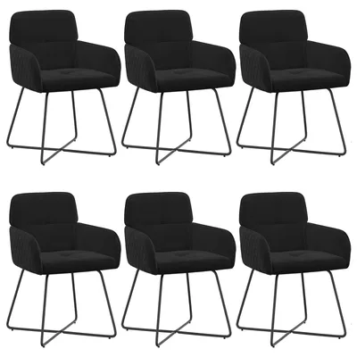 Produktbild von vidaXL Esszimmerstühle 6 stk. Samt Schwarz 59 x 56,5 x 86 cm