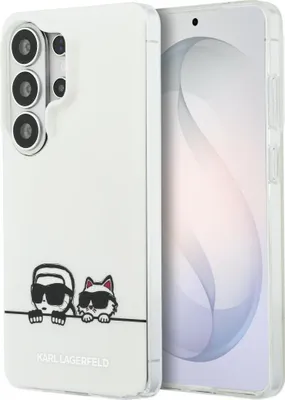 Immagine prodotto di Cover Karl Lagerfeld Galaxy S26 Ultra bianca MagSafe Gatto Karl Logo Lati trasparenti