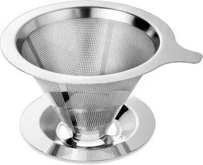 Produktbild von Handgegotees Koffiefilterpapier, roestvrijstahl, 1-2 Tassen, naturliche Kaffee-Geschmack, einfach zu verwenden und zu reinigen, groß