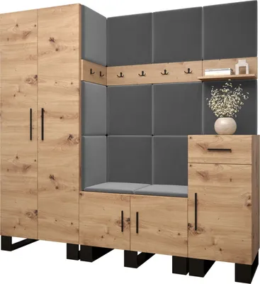 Produktbild von Garderobe ARTIN Set 1 mit gepolsterten Paneelen Industrial Design