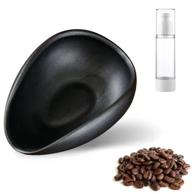 Kaffee-Dosierbecher-Set aus Keramik, schwarz, 2-teilig