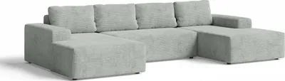 Obrázok produktu pre Sedačka v tvare U, funkcia spania, úložný priestor – 336x76x155 cm – svetlosivá – manšester – čalúnený nábytok – rohová zostava – AVANTI