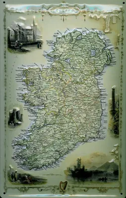 Produktbild von Blechschild Nostalgieschild Ireland Landkarte Irland