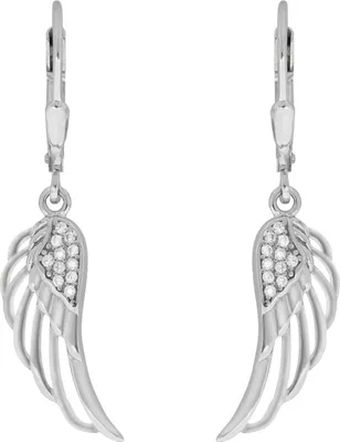 Produktbild von V Ohrhänger 925/- Sterling Silber 3,6cm weiß Zirkonia weiß 025230078