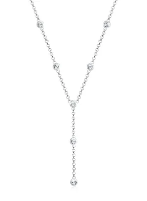 Produktbild von Elli Halskette Damen Y-Kette Geo Trend mit Kristallen 925 Silber