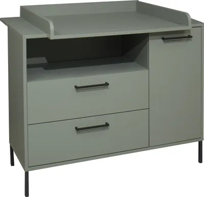 Image de Wickelkommode >Ole< in pine green matt  - 119x91x45cm (BxHxT)