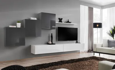 Produktbild von Luxus Wohnzimmer Wohnwand TV Ständer Einrichtung Moderne Wandregal Design