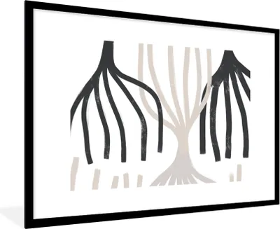 Produktbild von MuchoWow® Gerahmtes Poster Linie - Pastell - Abstrakt - Muster 90x60 cm - Poster mit Schwarzem Bilderrahmen Wandposter Rahmen Foto Bilder - Wanddekoration - Fotos