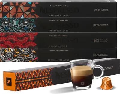 Produktbild von 50 NESPRESSO Kapseln - Kapstadt Lungo, Stockholm Lungo, Wien Lungo, Shanghai Lungo, Buenos Aires Lungo
