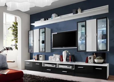 Obrázok produktu pre Nástenný TV stojan luxusný TV stojan drevo moderná dizajnová obývacia izba