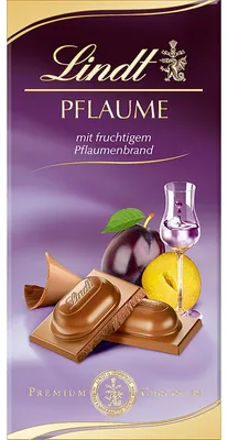 Produktbild von Lindt Pflaumen Alkohol Füllung mit fruchtigem Zwetschgenwasser 100g