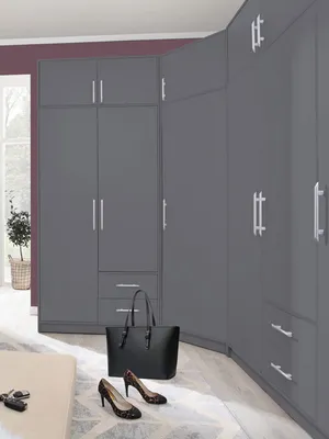 Produktbild von Schrankkombination Kleiderschranksystem Smart 6-teilig anthrazit