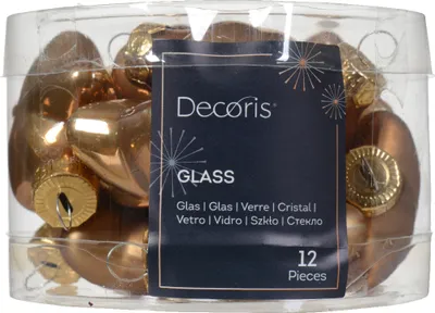 Produktbild von Christbaumschmuck Sterne 4cm Glas 12 Stück - Ingwerbraun