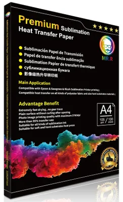 Imagen del producto de Papel de transferencia por sublimación de alta calidad para impresoras EPSON y Sawgrass