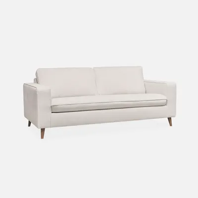 Produktbild von sweeek - 3-Sitzer Schlafsofa mit einer 12 cm dicken Matratze - Elfenbein