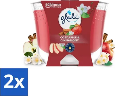 Produktbild von Glade - Apfel-Zimt-Duftkerze - 100 % Rapswachs - 204 g - Vorteilspack - 2 Stücke