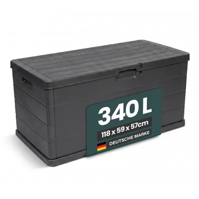 Produktbild von Kreher Kissenbox 340 Liter (Holz Optik) in Anthrazit