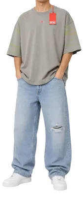 Produktbild von Diesel T-boxt-r23 Herren-T-Shirt, graues Trikot, übergroß, Rundhalsausschnitt, kurze Ärmel