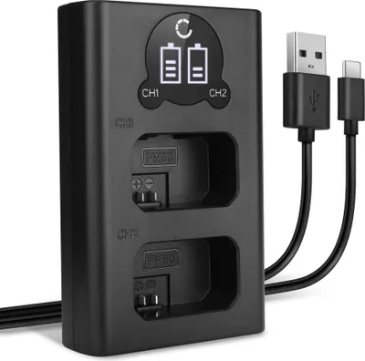 Immagine prodotto di CELLONIC Caricatore Doppio NP-FW50 Smart e Veloce compatibile con Caricabatterie Dual BC-VW1 Cavo USB di Ricarica
