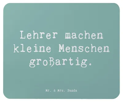 Produktbild von Mr. & Mrs. Panda Mousepad Spruch Lehrer Großartig - Meeresbrise - Geschenk, großartige, Hingabe, Bedanken, Aufmerksamkeit, mauspad laptop, Danke sagen, pc, Mouse Pad