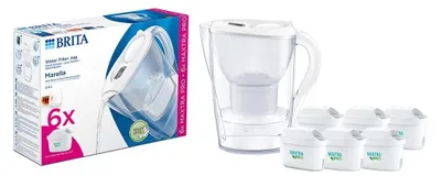 Produktbild von BRITA Marella Wasserfilterkanne 2.4L + 6 MAXTRA PRO Filterkartuschen 1051132