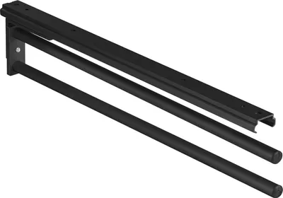 Produktbild von Handtuchhalter, ausziehbar mit 2 Armen, 1 Stück, Länge 465 mm, schwarz, für Badezimmer und Küchenschrank, 90 Grad