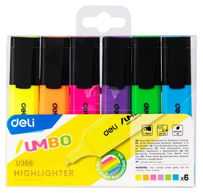 Image de Marqueur Umbo 1-5 mm, 6 couleurs - Deli