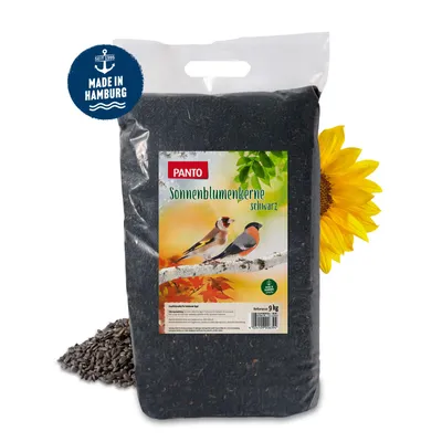 Produktbild von PANTO Sonnenblumenkerne schwarz 9kg - Wildvogelfutter Streufutter