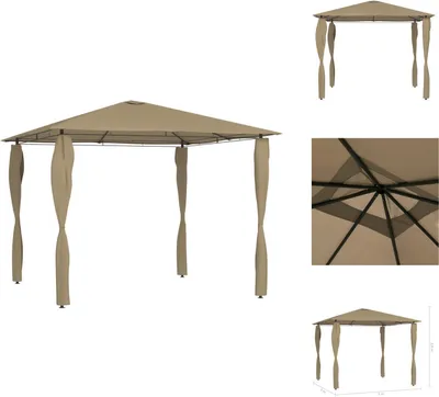 Produktbild von vidaXL Pavillon mit Pfostenabdeckungen 3x3x2,6 m Taupe 160 g/m² - Pavillons & Partyzelte