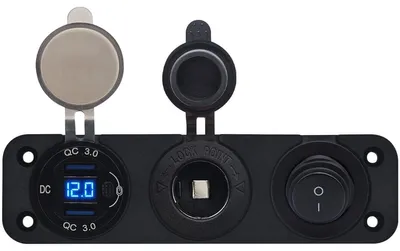 Produktbild von ProRide 12V KFZ-USB-Ladegerät 2 Ports - QC3.0 - Dreifach-Einbaupanel