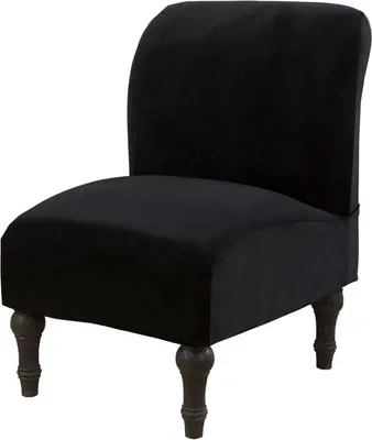 Produktbild von Bezug für armlosen Stuhl Bezug aus weichem Samtstoff Bezug für armlosen Stuhl Bezug für Slipcover Möbelschutz (Schwarz, Samt)