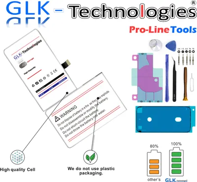 Produktbild von GLK-Technologie Akku für Apple iPhone X | 10 A1901 A1865 A1902 Accu Batterie Mit Set Pro
