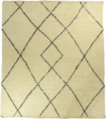Produktbild von Teppich Einzelkaro aus Polyester 160 x 230 cm Weiß/Schwarz