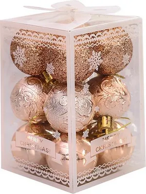 Produktbild von INF Weihnachtsbaumkugeln - Bruchsichere Weihnachtskugeln (12 Stk.) Champagne
