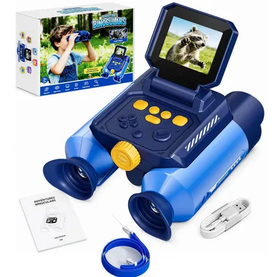 Produktbild von Fernglas für Kinder mit Nachtsicht, 48MP FHD Digitalkamera, 2.4-Zoll-IPS-Bildschirm Kindermikroskop,10X optischer Zoom,USB Aufladung Campingausrüstung