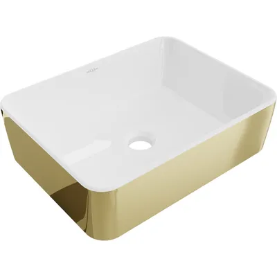 Zdjęcie produktu dla Mexen Catia umywalka nablatowa 48 x 37 cm, biała/złota - 21314806