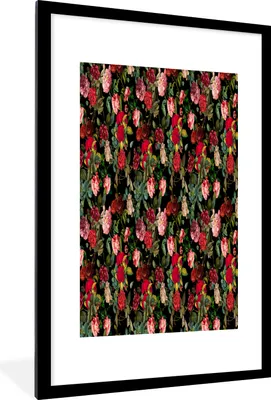 Produktbild von MuchoWow® MuchoWow® Gerahmtes Poster Blumen - Rosen - Rosa 60x90 cm - Poster mit zchwarzem Bilderrahmen - Dekoration - Wandposter Wohnzimmer - Hochwertig