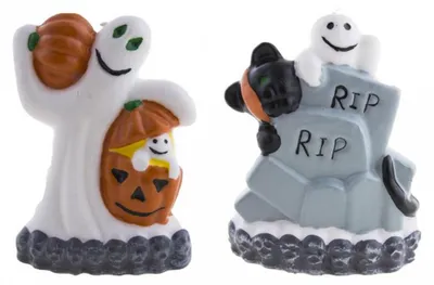 Produktbild von Halloween Kerze mit Geistermotiv 13,5 cm