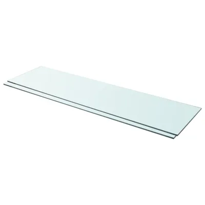 Image de vidaXL Étagères 2 pcs. Verre Transparent 110x30 cm