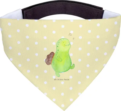 Produktbild von Mr. & Mrs. Panda Hundehalstuch Schildkröte Pfeifen - Gelb Pastell - Geschenk, Halstuch, Depression, Hund, Neuanfang, Schildkröten, Glück, Bandana für Hunde, Tuch