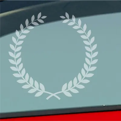 Produktbild von Auto Aufkleber Lorbeerkranz Insigne Auszeichnung Siegerkranz 10x10 cm Milchglas Sticker Heckscheibenaufkleber